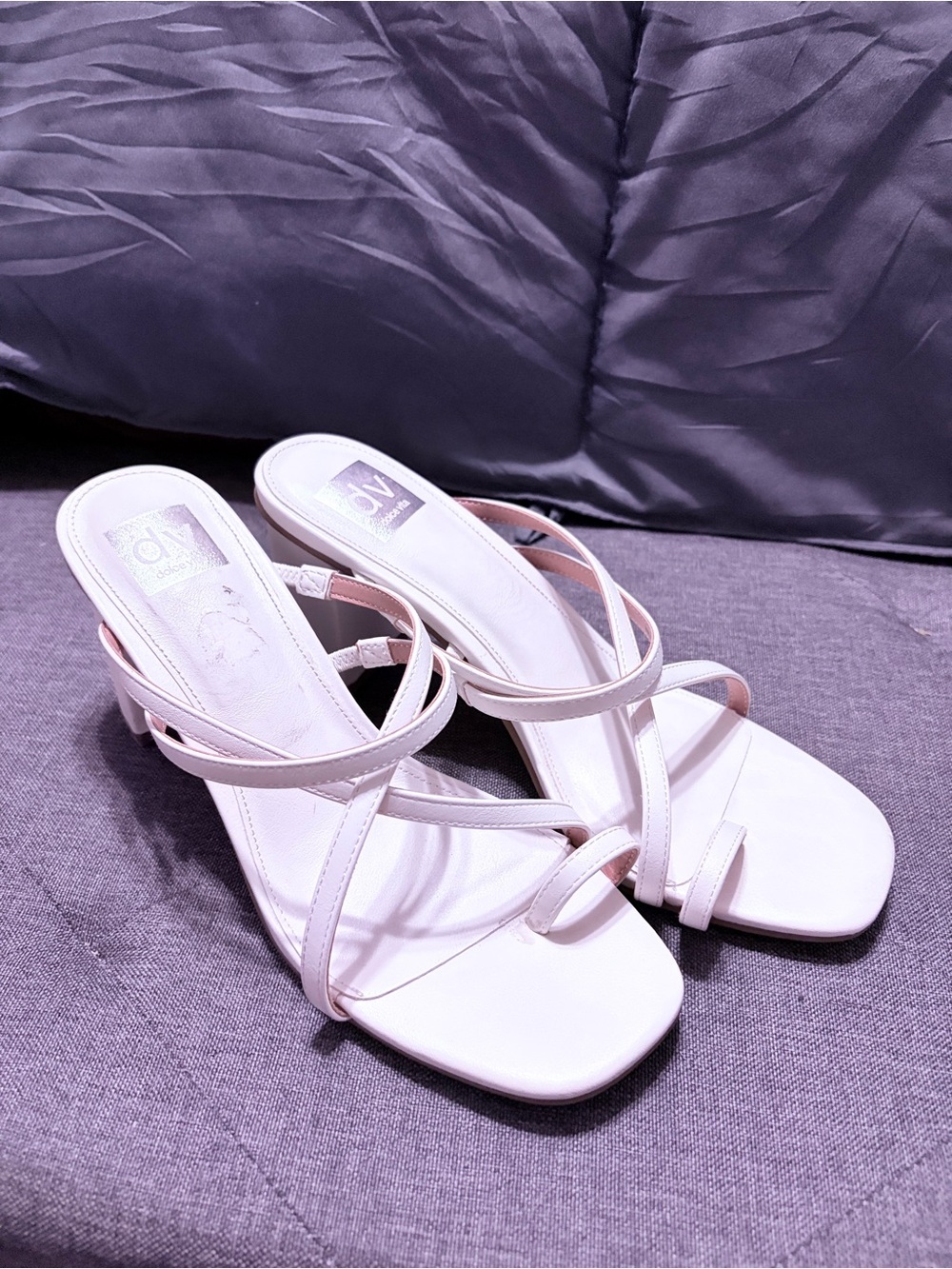 Strappy White Women's Heeled Sandals